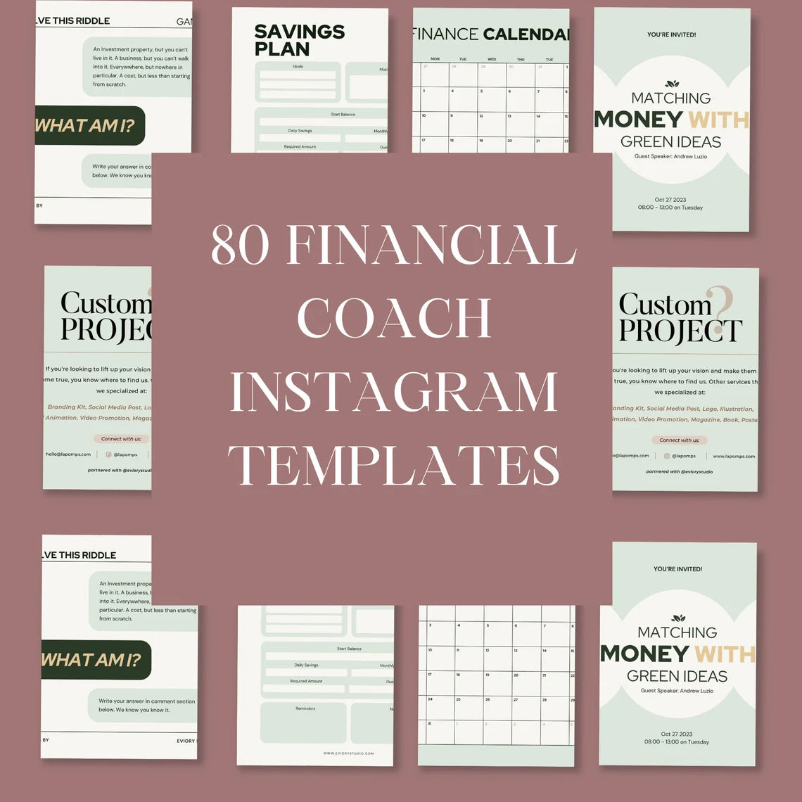 80 Financial Coach Canva Templates | Coaching Business Instagram Post Template | Finance Coaching | Fully Customizable | Finance Business