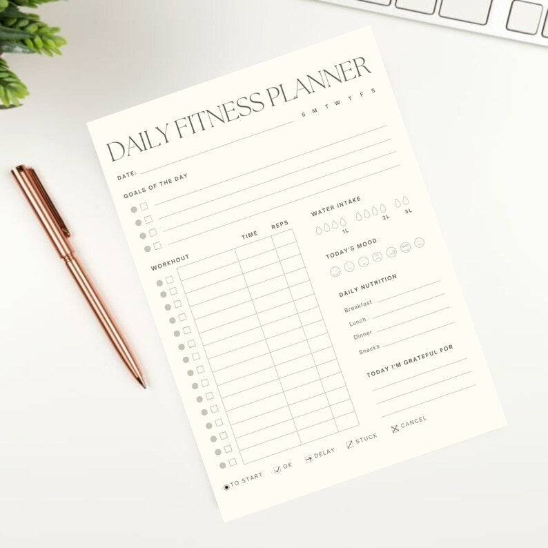 Fitness Planner Printable, Workout Planner Fitness Plan Organizer, Fitness Planner Printable, Track Your Fitness Goals, Progress, Schedule