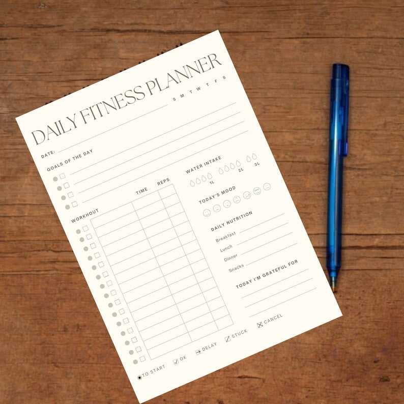 Fitness Planner Printable, Workout Planner Fitness Plan Organizer, Fitness Planner Printable, Track Your Fitness Goals, Progress, Schedule