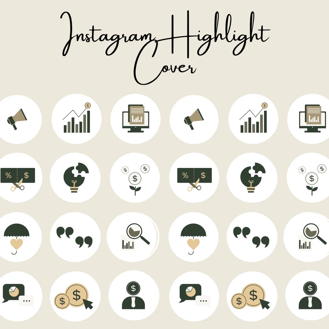 Instagram Highlight CoveEditable & Instant Download for Business, Instant Digital Download, Business Instagram Pack, Social Media Templates