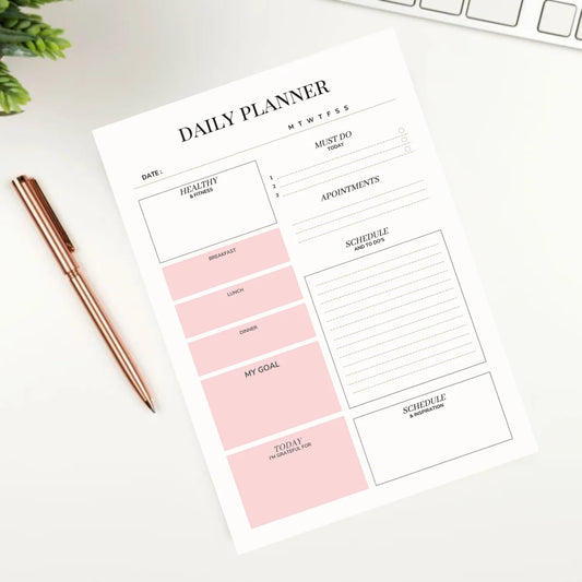 Daily Planner Download, Modern Daily Planner Online, Productivity Planner, Printable Planner for Daily Organization and Goal Achievement