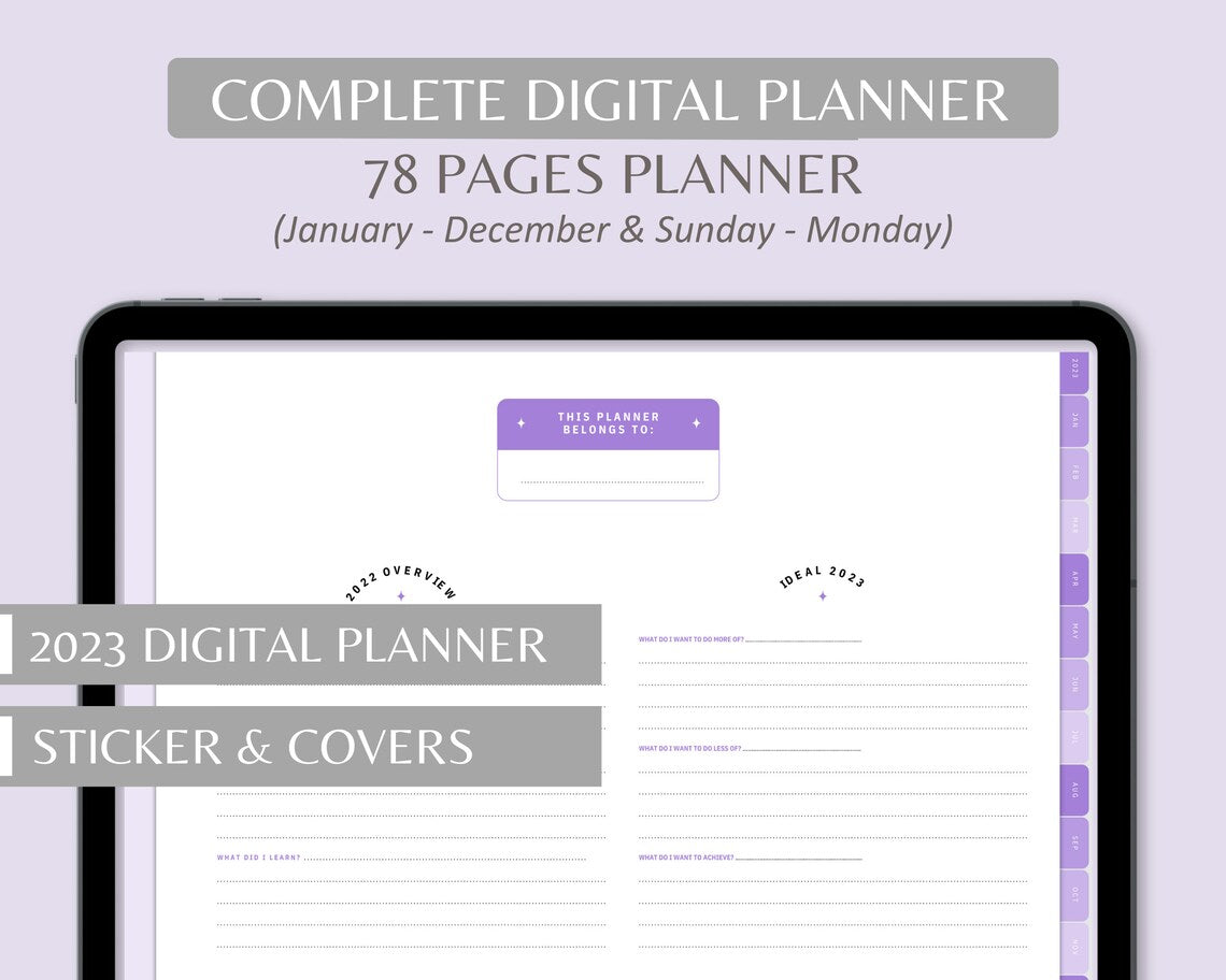 Digital planner, 2023 digital planner, daily digital planner, goodnotes planner, iPad planner, Notability planner