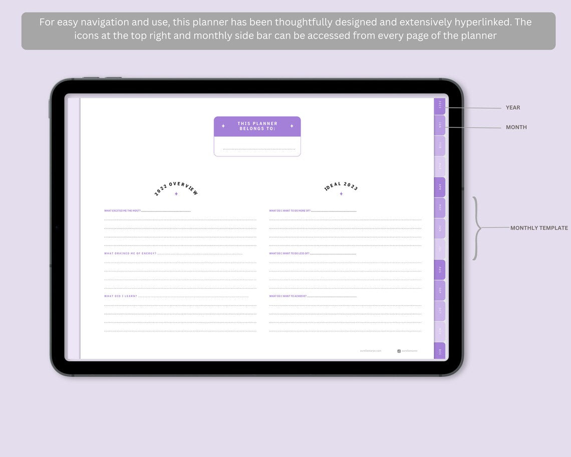 Digital planner, 2023 digital planner, daily digital planner, goodnotes planner, iPad planner, Notability planner