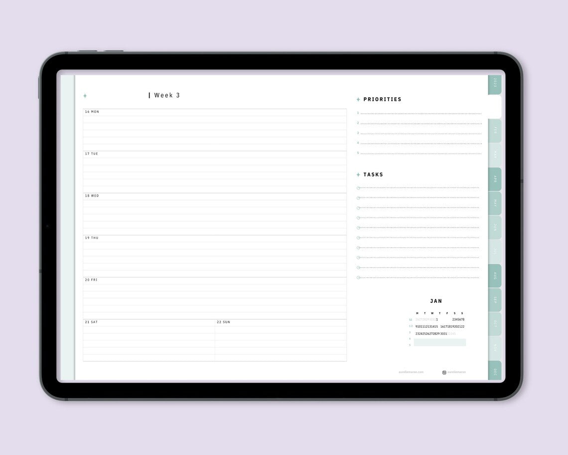 Digital planner, 2023 digital planner, daily digital planner, goodnotes planner, iPad planner, Notability planner