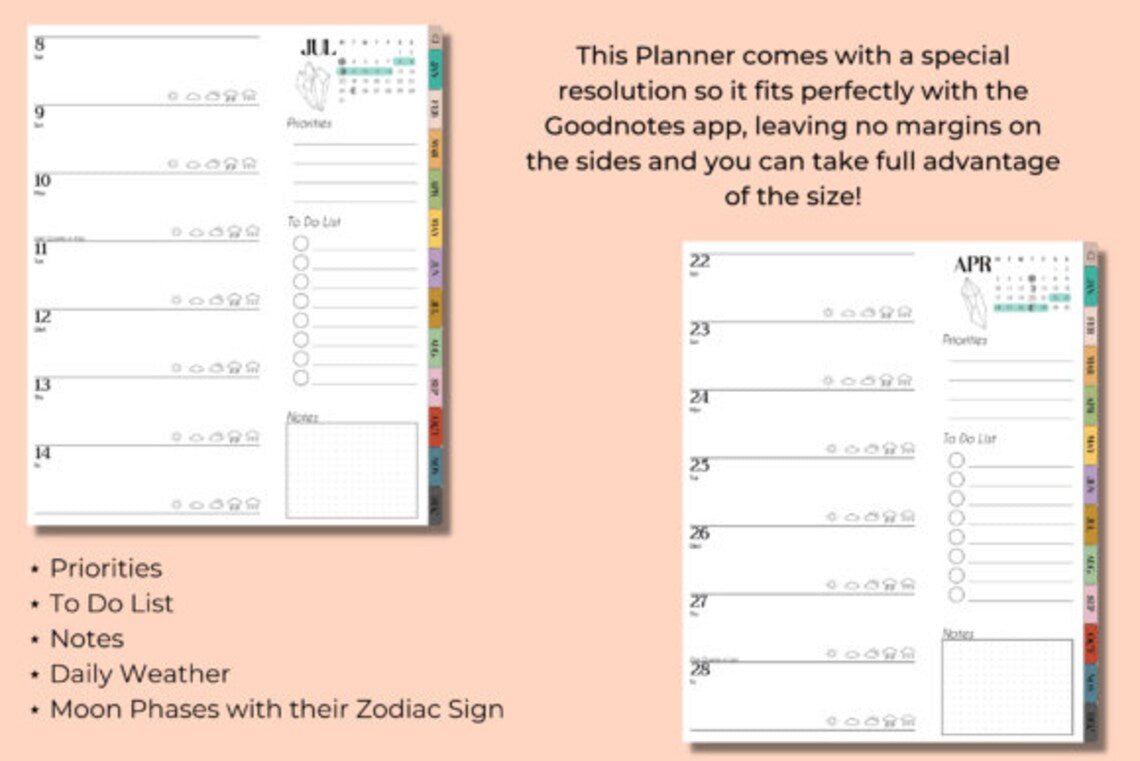 Personalized Birth Chart, Yearly Spreads, Monthly Planners, Contact List, Birthdays, Movie Tracker, Digital Study Planner for Goodnotes